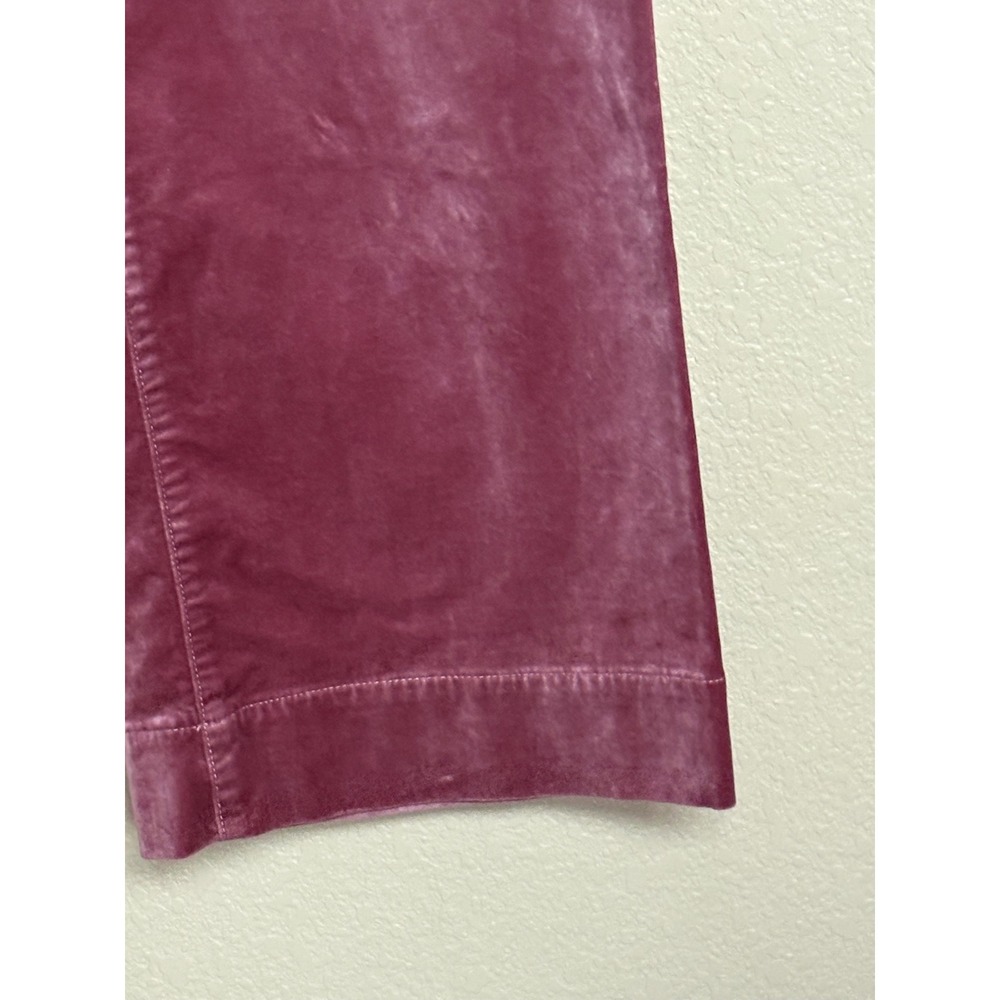 Maeve Anthropologie The Colette Velvet Wide Leg Pants Rose Pink 26 High Rise - Picture 5 of 9